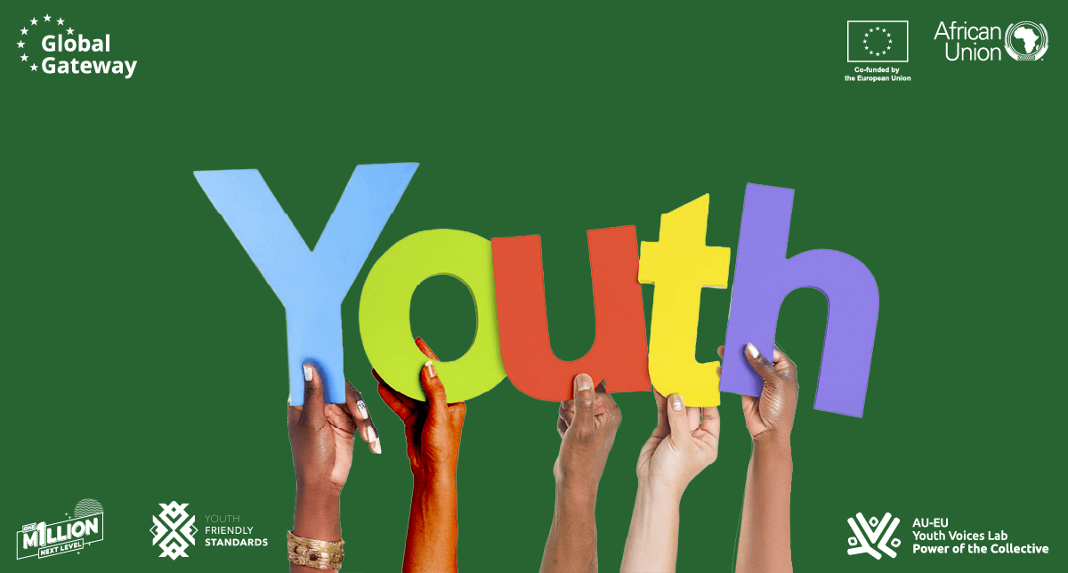 Hands of people holding letters that create the word youth